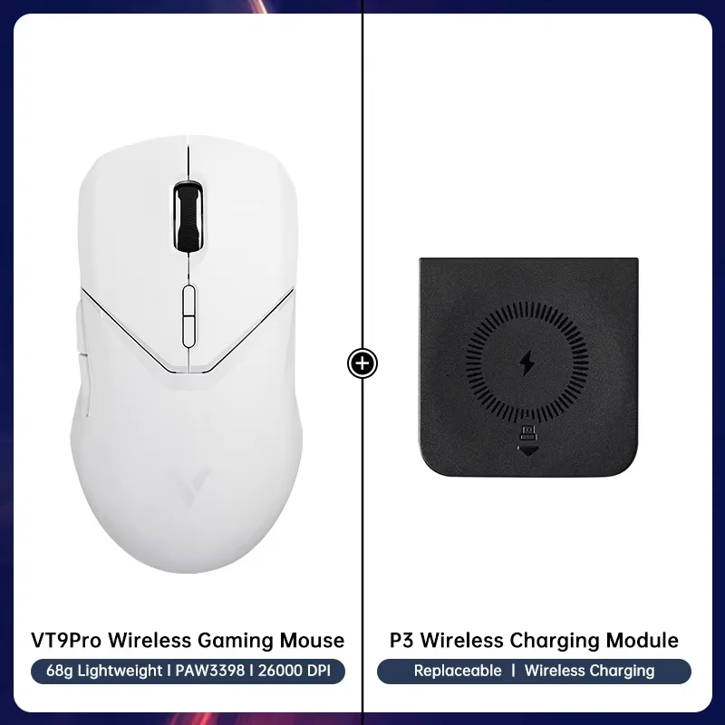 Souris Gamer Sans Fil Rapoo VT9PRO - 26000 DPI, Capteur Optique, 160h D'Autonomie, Ultra-Légère 68g