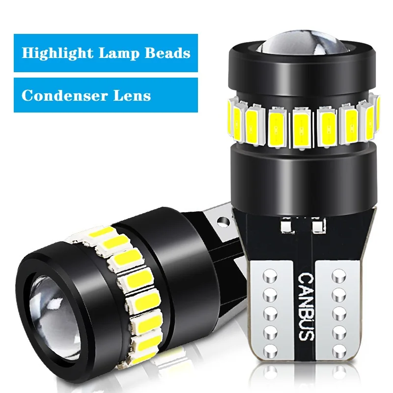 

2Pcs T10 W5W Led Canbus Len Bulb 194 168 No Error 19SMD 3030 White Blue Red Yellow Led Interior Reading Parking Light Dome Light