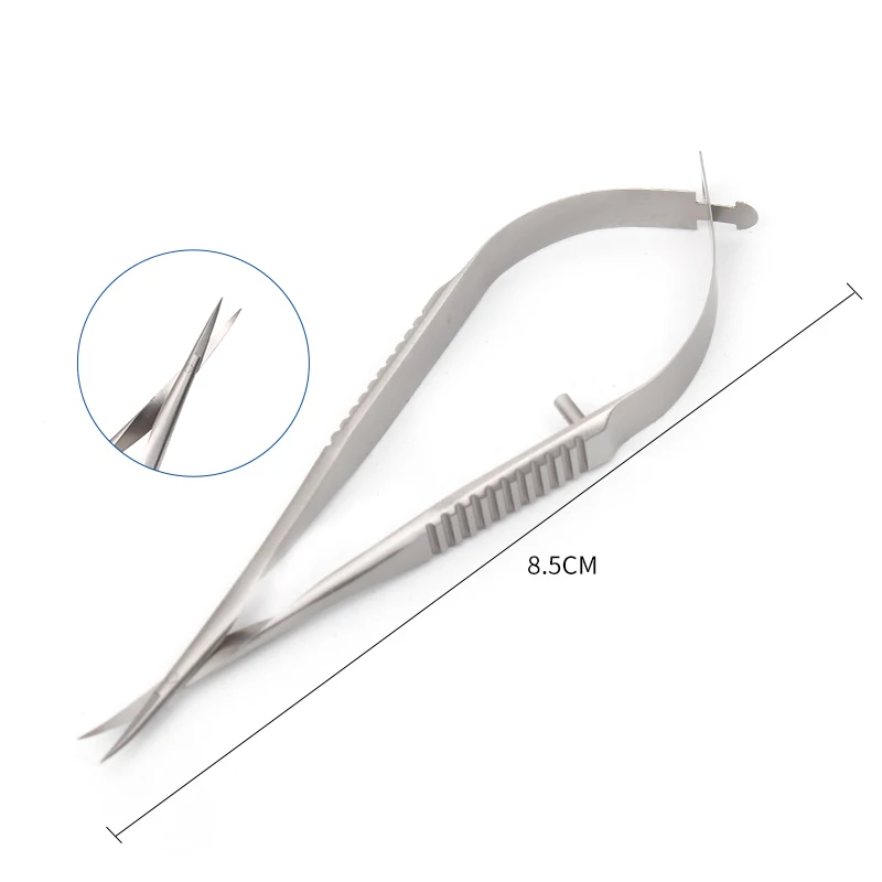 8.5 cm Stainless Steel Microscopic Instruments Elbow Micro Scissors 5
