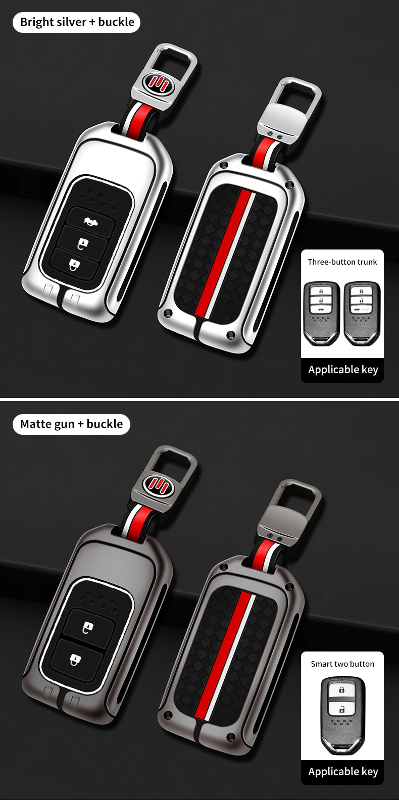 Portachiavi con copertura a distanza per auto in metallo Shell Fob per Honda CR-V CRV Accord Odyssey Civic XRV Vezel Jade Crider Fit Holder accessori - Sfd7b4087c49547caa6818599933f2e31u