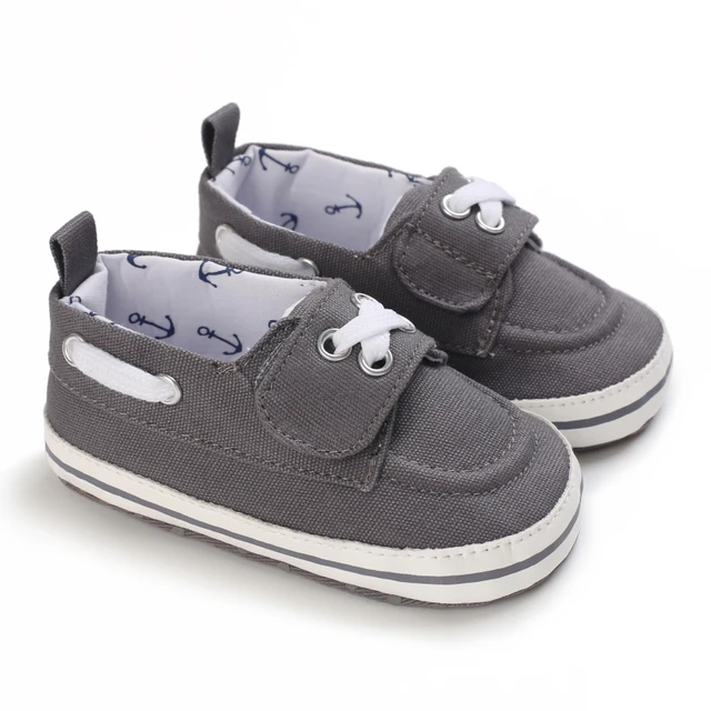 Newborn Baby Prewalker Girls Boys Casual Shoes Leather Non-Slip Soft-Sole Infant Toddler First Walkers 0-18M Baptism D64 Grey