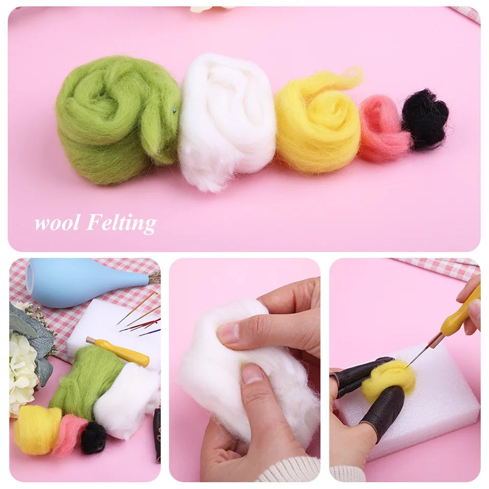 KRABALL Complete Needle Felting Tools Beginner Kits Felt Animals Wool Felting Supplies For Doll Making DIY Starters needle felting kit,wool felting kit,needle felting painting kit