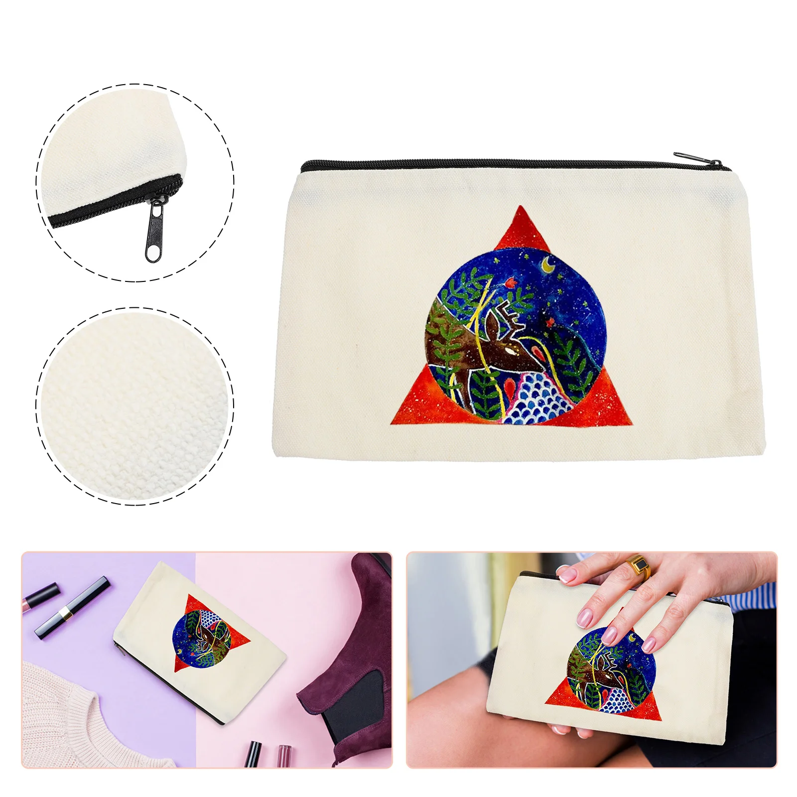 

12 Pcs Sublimation Bag DIY Storage Pencil Case Holder Canvas Heat Transfer Makeup