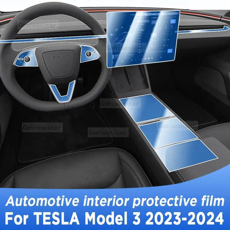 

For TESLA Model 3 2023 2024 Gearbox Panel Navigation Screen Automotive Interior Protective Film Anti-Scratch Accessories