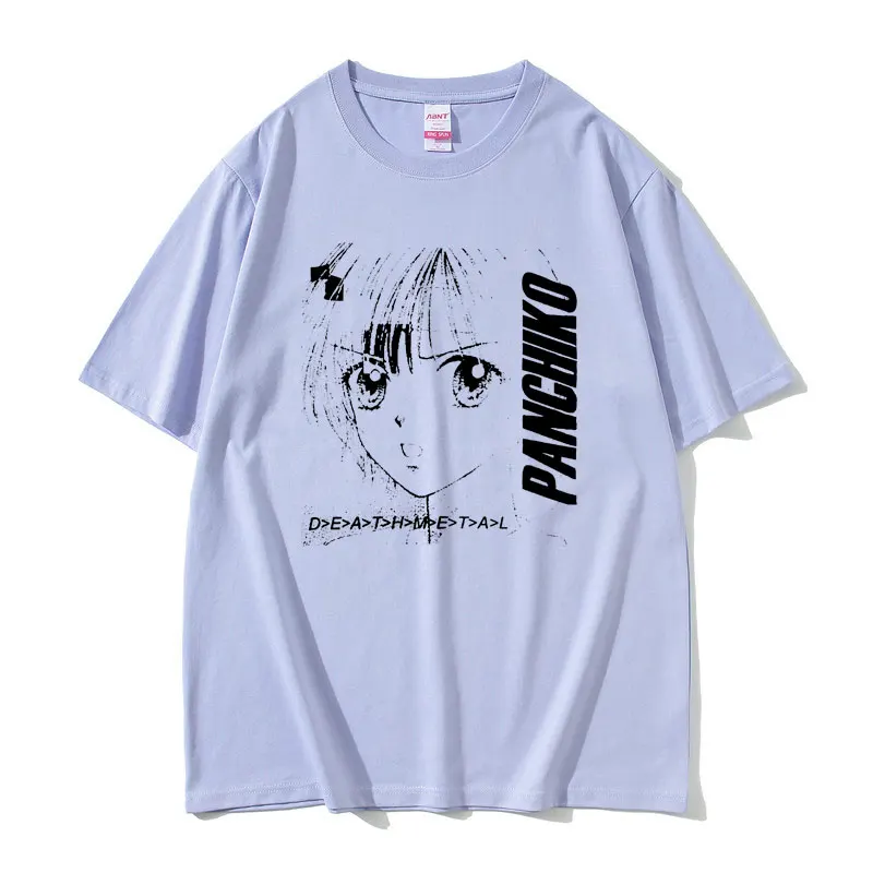 Hot Panchiko Deathmetal Album Print T Shirt Zomer Street Fashion Oversized T Shirts Mannen Vrouwen Manga Stijl 100% Katoenen T-Shirts