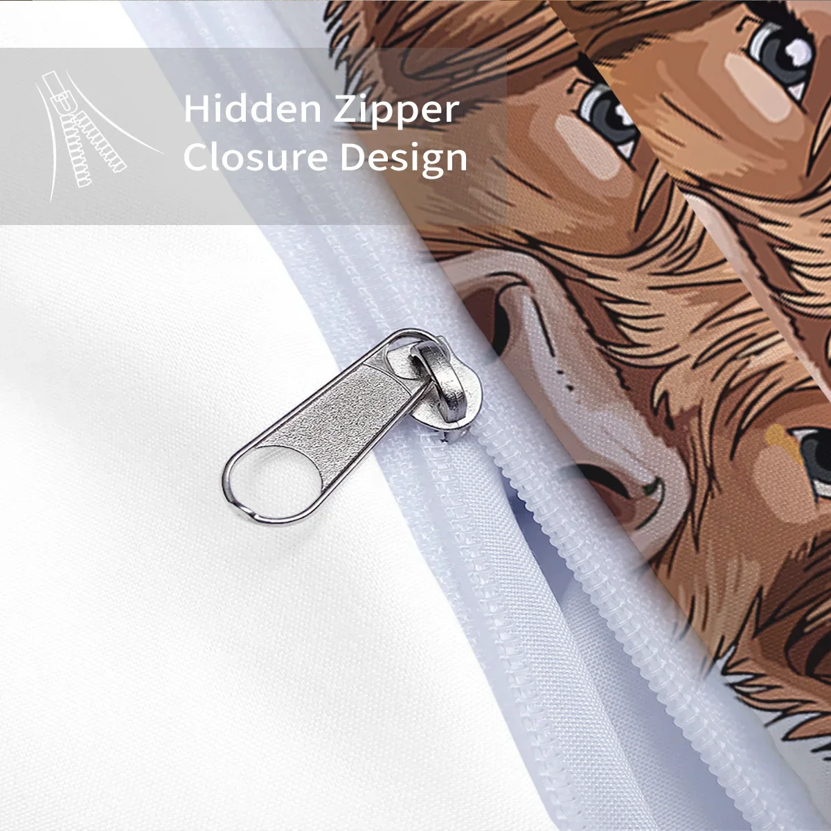 3pc Christmas Highland Cow Print Coreless Holiday Bedding Set Soft Comfortable Bedroom Dormitory Multiple Sizes Machine Washable