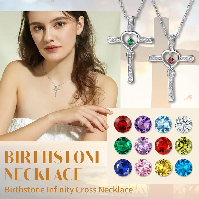 For Mom Saint Pope JP II Necklace - 4 Way Cross - Swarovski