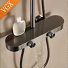 VGX Shower System Set Bathroom Shower Faucet Set 3-way Rainfall Shower Set Shower Mixer Crane with Hand Shower Set Grey White 5