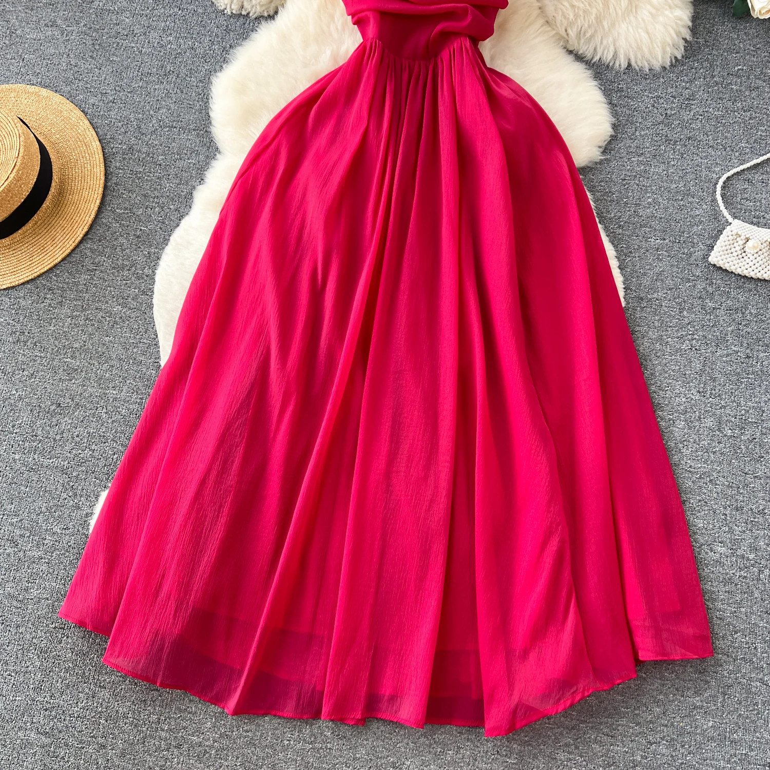 Women Sexy Beach Dress Summer Pleated Strapless Long Dresses Ladies Elegant Slim A-line Backless Boho Long Robe Vestidos