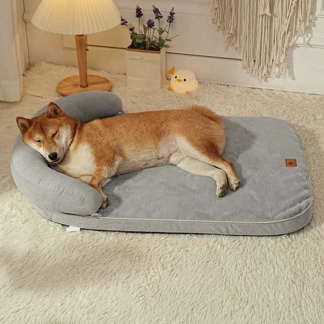 Dog Beds for Medium Large Dogs,Sofa Dog Bed with Pillow,Soft Pet Bed for Support Bolster,Wintert Pet Bed & Non-Slip Bottom 6