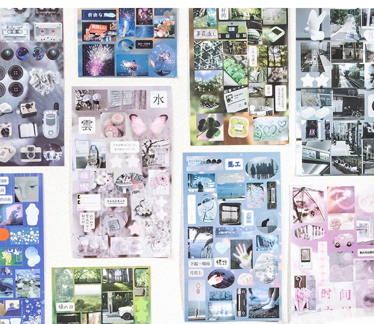 20 Blatt Kawaii Ins japanische koreanische ästhetische Briefpapieraufkleber kreative Collage Junk Journal Planer Handbuch DIY Scrapbook – Detail 16