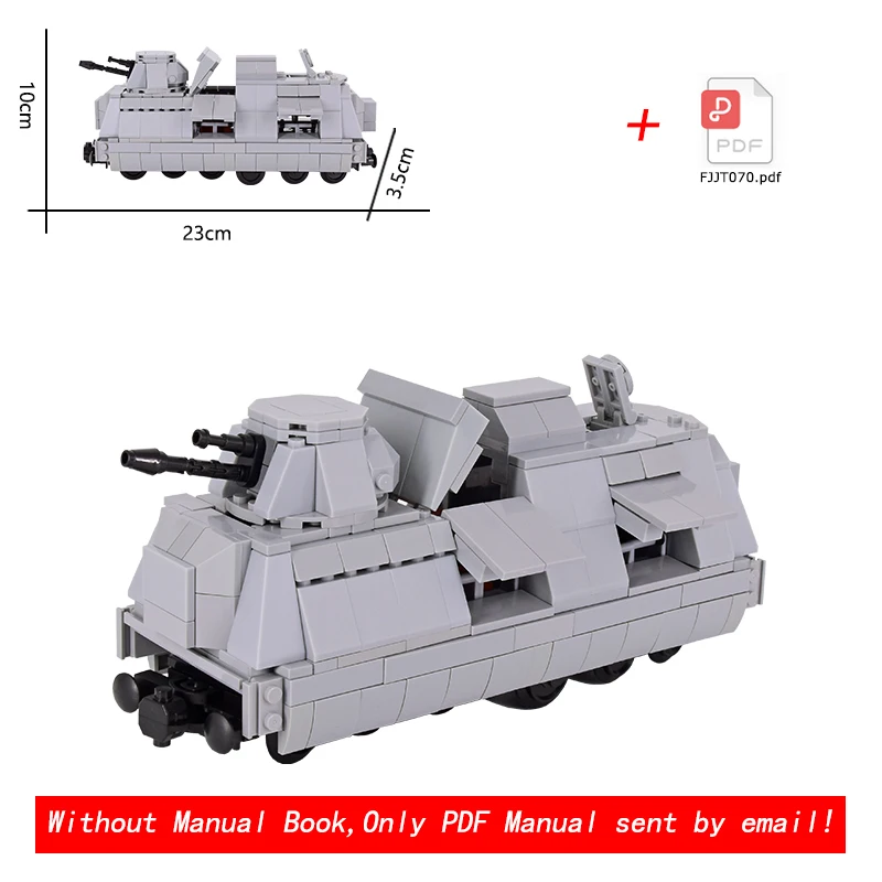 City Military Tank Destroyer Armored Vehicle Artillery Train Building Blocks - High-Tech DIY Toy Set