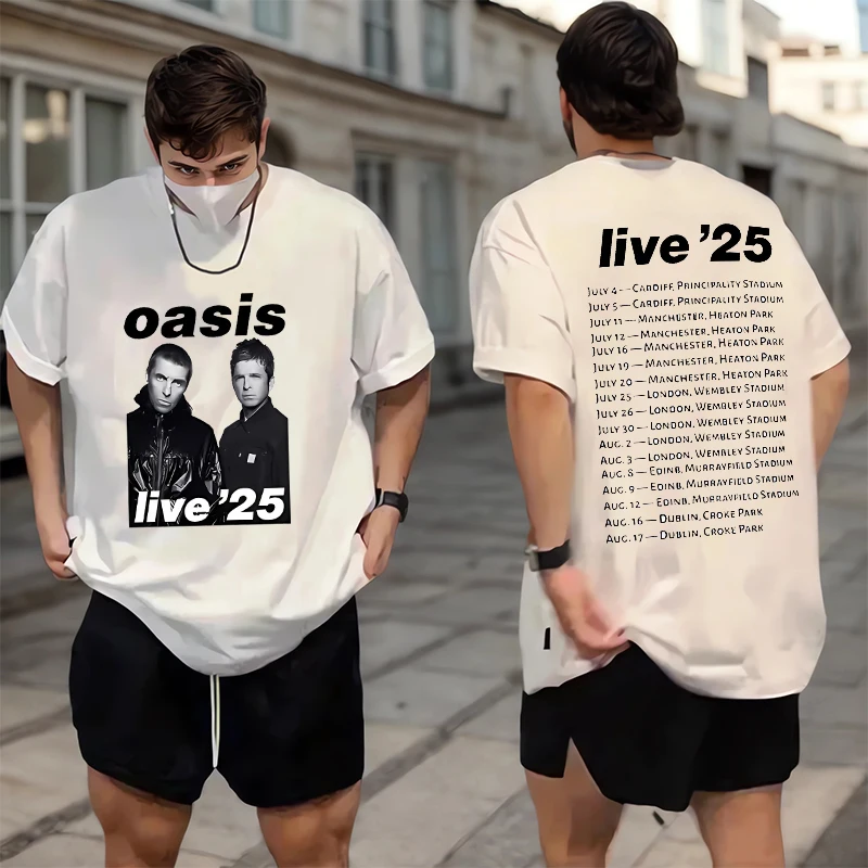 Oasis Live 25 Tour T-Shirts Fan Support T-shirt for Both Men