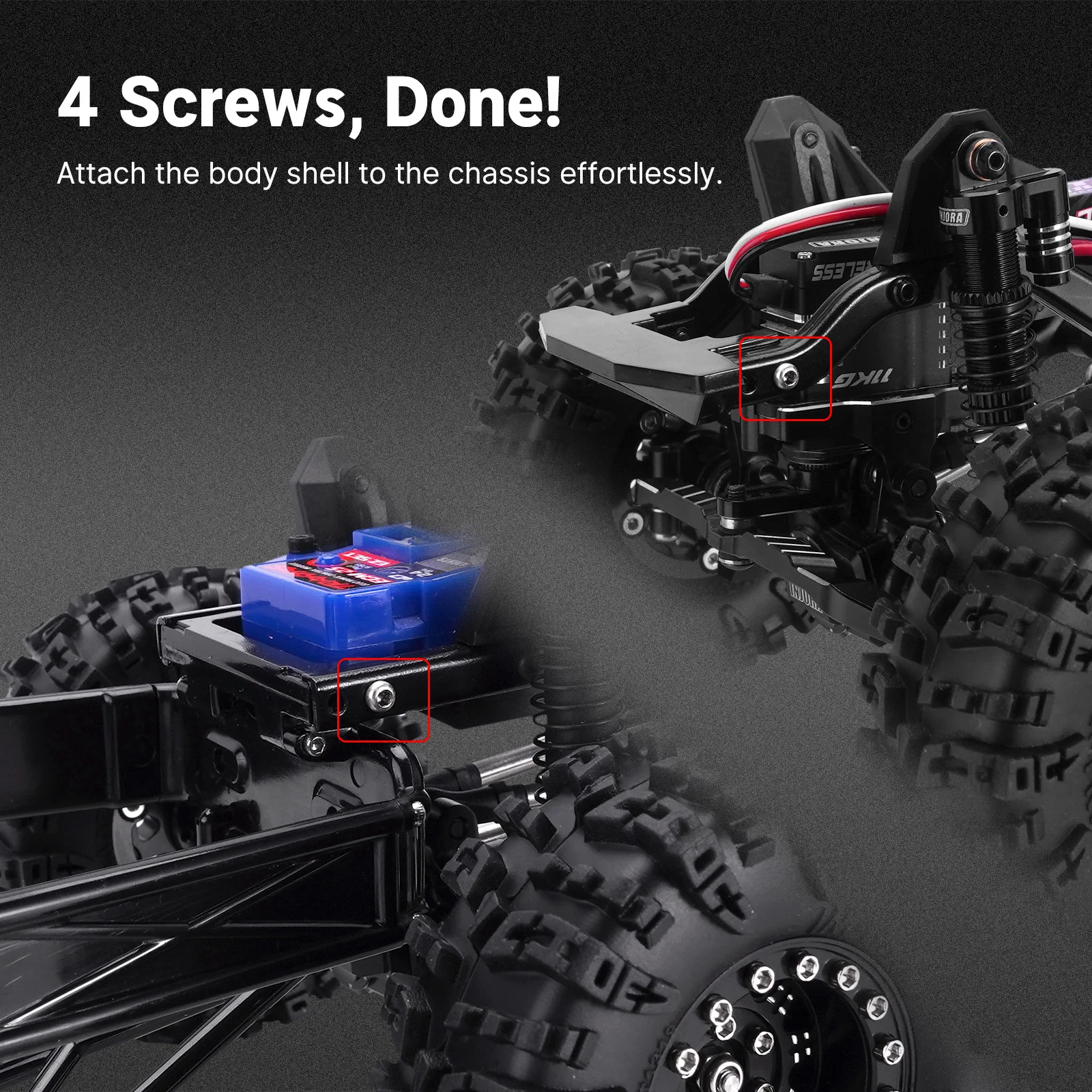 INJORA IR40 Hard Body Shell with Cage for 1/18 RC Crawler TRX4M Defender Bronco 