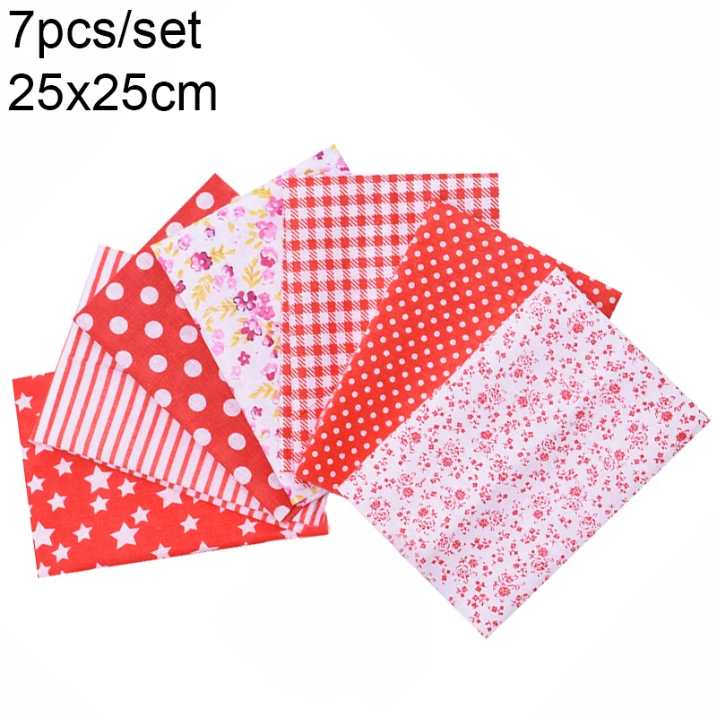 7pcs 25x25cm Red