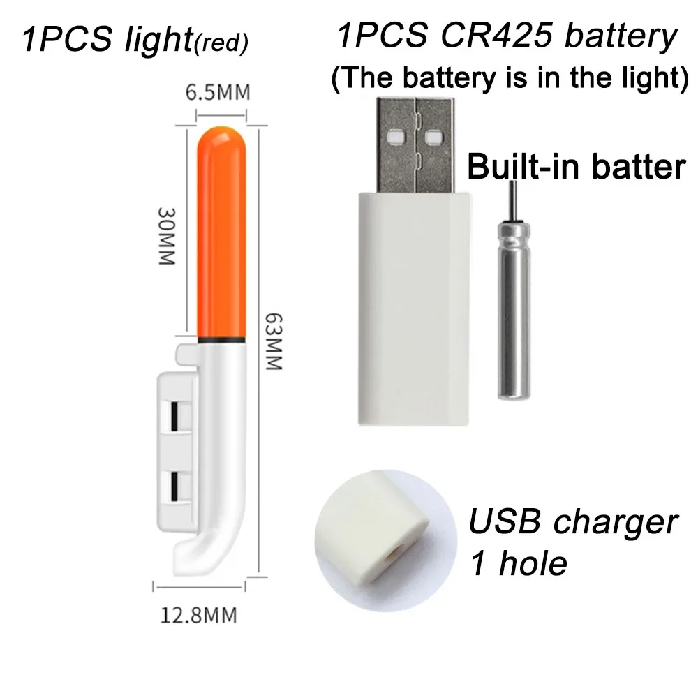 Waterproof LED Luminous Fishing Rod Light with USB Rechargeable Battery