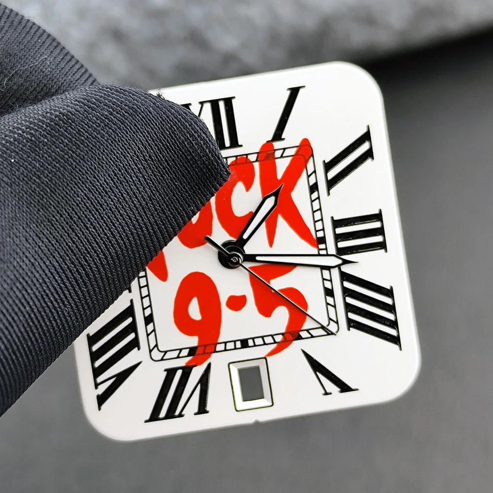 Square Dial 'Time is Money' Customized Watch Face for Premium Watch Accessories