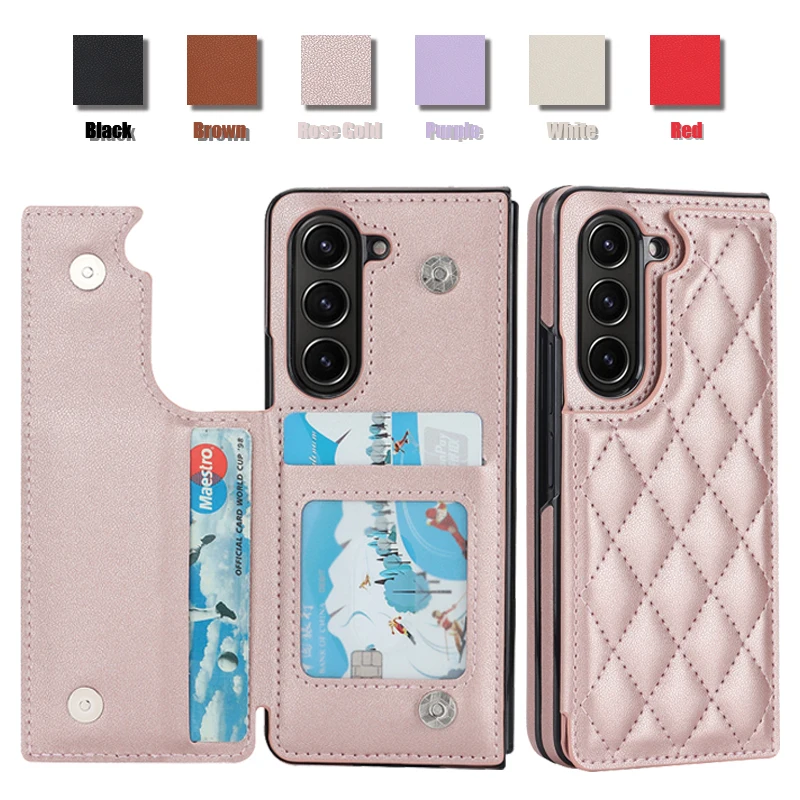 

For Samsung Galaxy Z Fold5 4 3 Huawei P50 Pocket Vivo X Fold2 Huawei Mate X3 Wallet Small Fragrance Button Flip Leather Cover