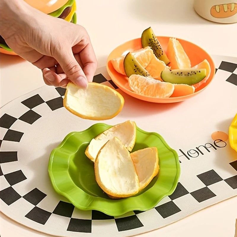 Stackable Hamburger Plate Set- Mini Dinner Plates with Bone Spit Design,Funny Sauce Containers for Table Decor Bone disc