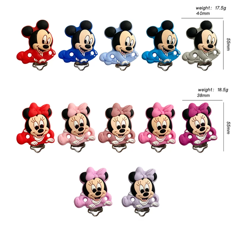 Silicone Mickey Mouse pacifier clip baby toy pacifier clip baby suitable for newborn babies 5/10pcs pacifier clip pacifier accessories teether clip