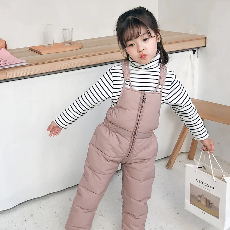 Girls Pants Boys Pants Girls Trousers Kids Pants Kids Jumpsuit Children Autumn Winter Down Pants Thicken Warm Boys Girls Rompers Baby Down Trousers Kids Casual Trousers 1-5 Years