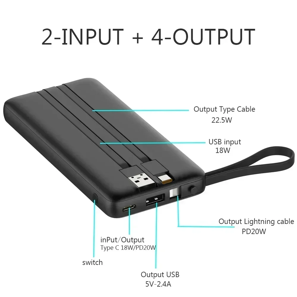 FERISING 22.5W Power Bank 10000mAh Portable Fast Charging Powerbank Type C PD Qucik Charge External Battery Charger For iPhone15 4