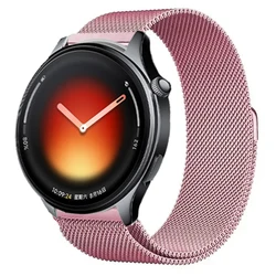 Sleek Stainless Steel Milanese Strap - 22/20mm Metal Band, Color 2 - OPPO Watch X2 - S (Rose pink)