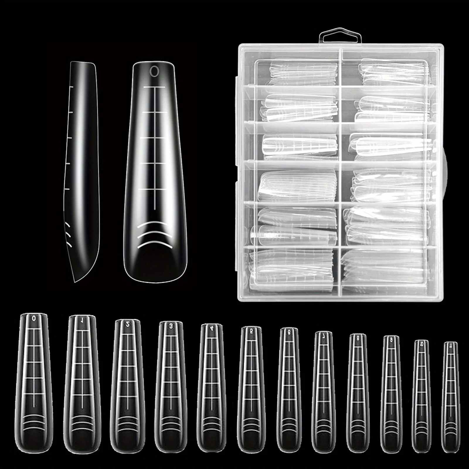 네일 연장용 듀얼 폼 120개, 빌더용 2가지 스타일 12가지 사이즈 듀얼 폼, 매니큐어 아트 디자인용 투명 젤 네일 팁 폼