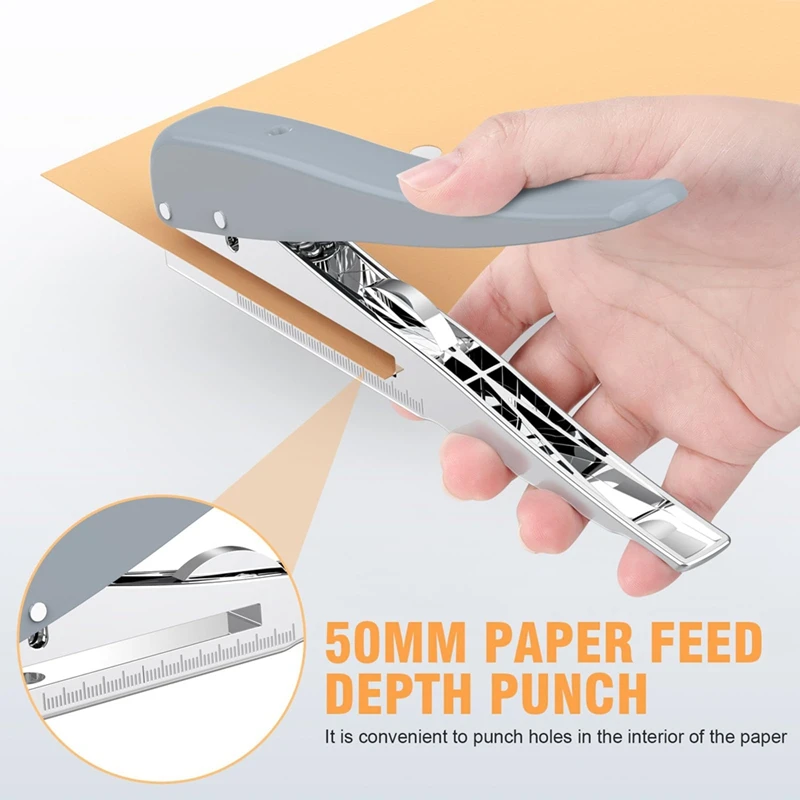 Heavy Duty Single Hole Punch Hole Puncher 25 Sheets Capacity Paper Punch For Paper ID PVC Cards Scrapbook