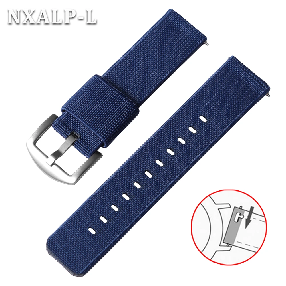 Military-Style Elastic Nylon Watch Band - Quick Release Sport Strap