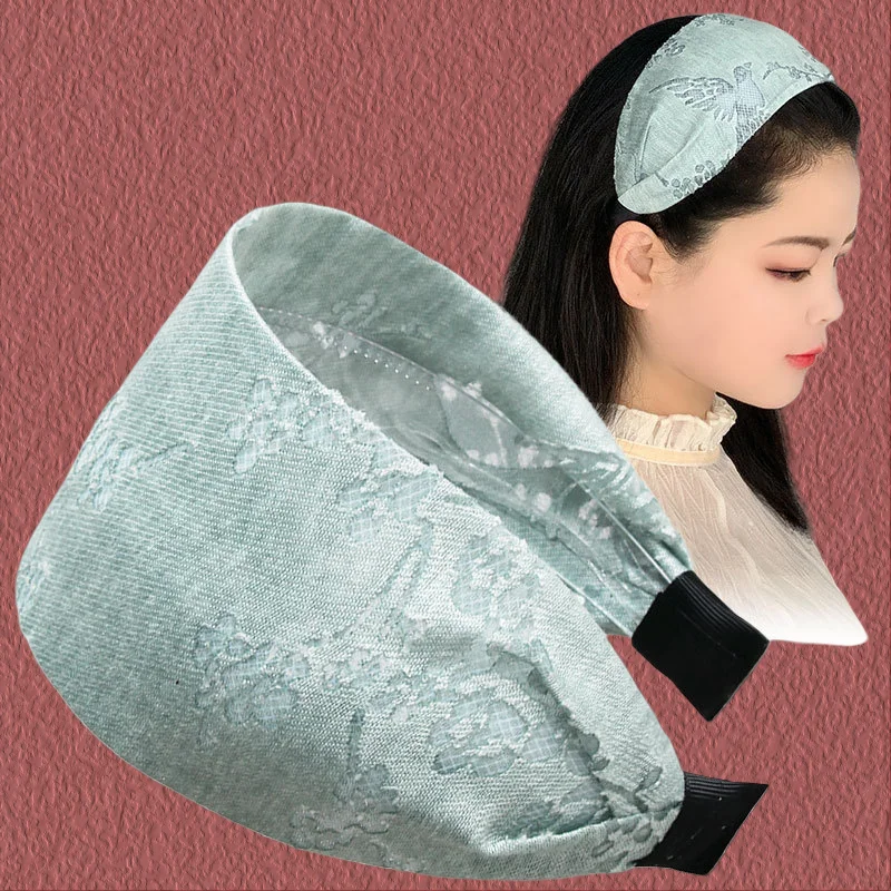 Vintage-Stirnband mit breiter Krempe, gemustertes Haarband, klassische Haarreifen, Haar-Accessoires im chinesischen Stil – Detail 2