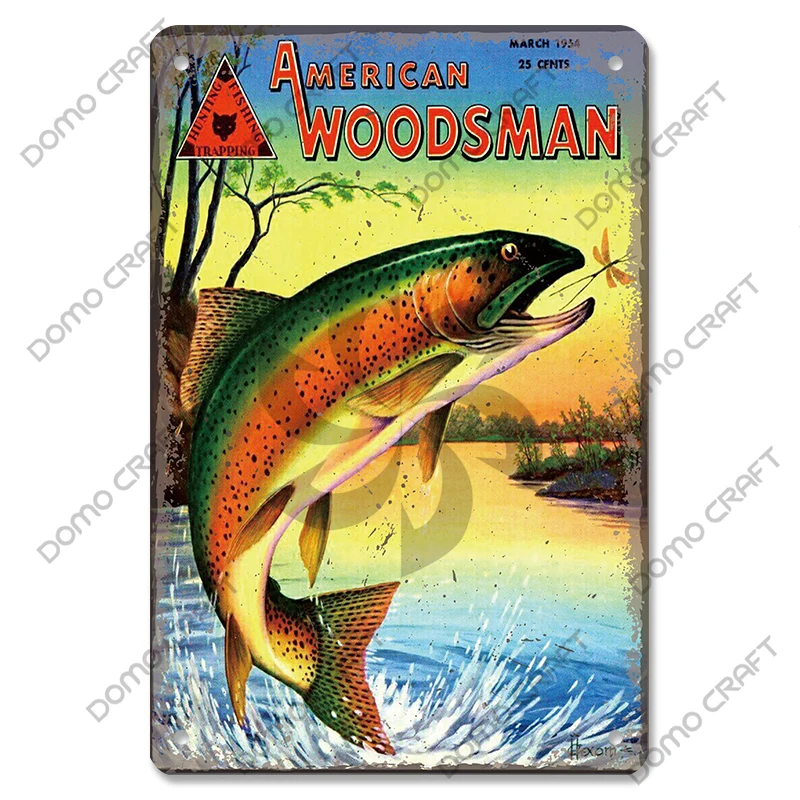 Plaque Métal Vintage Personnalisée Sur La Pêche, Décoration Murale