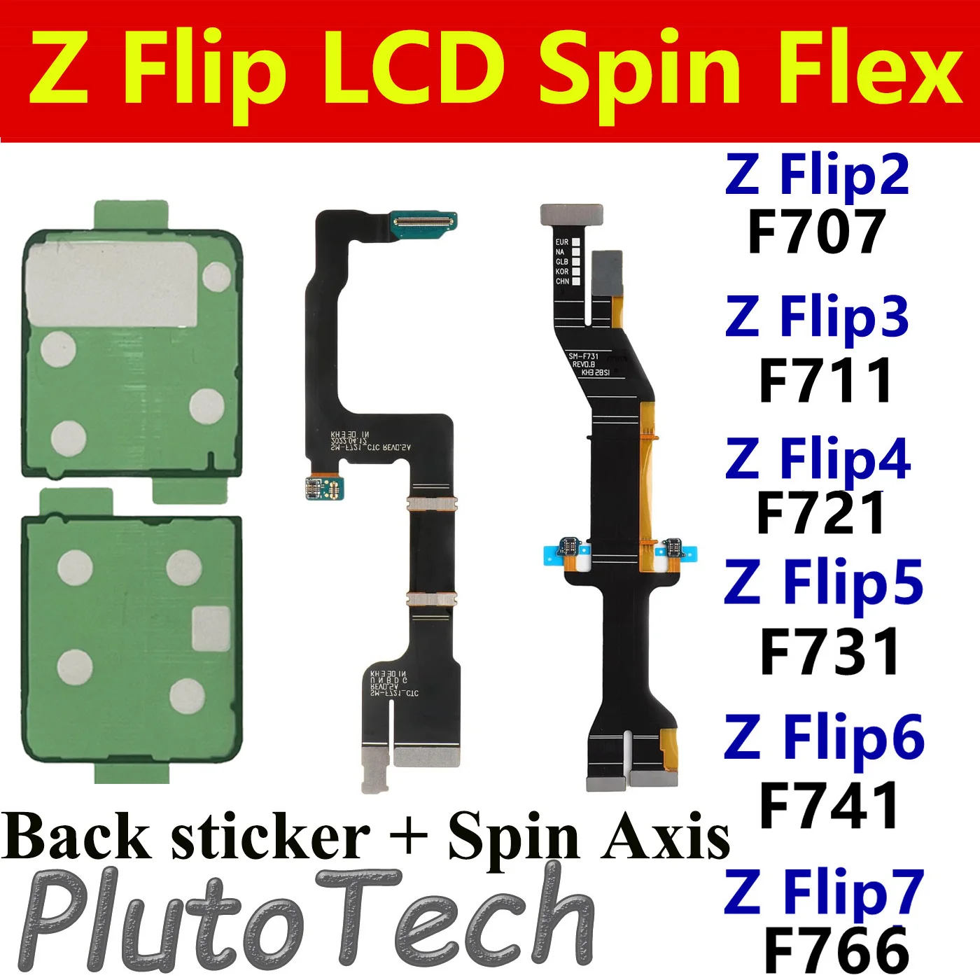 Z Flip Main Board LCD Display Flex Cable and Back Cover Sticker