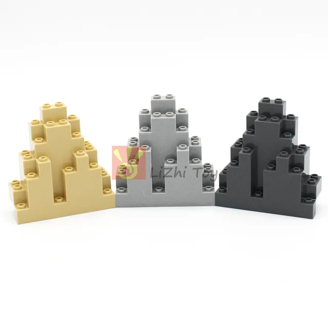 2pcs-10pcs MOC Bricks 6083 Rock Panel 3x8x7 Triangular DIY Building Blocks Military Compatible with Castle Garden Mountain Toys 2