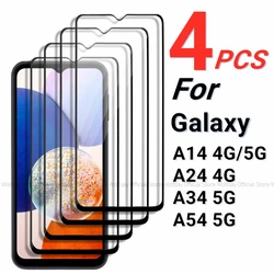 Premium Tempered Glass Screen Protector - Full Coverage, 2/4 Pack - 4PCS Tempered Glass (For Galaxy A24 4G)