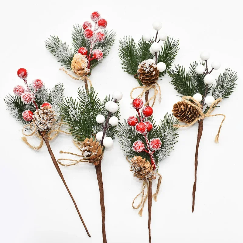 Description Picture 3 of item1PCS Christmas Berry Artificial Pine Cone Christmas Garland Decoration Fake Flower Pine Tree Branch DIY Home Party Wedding Decor