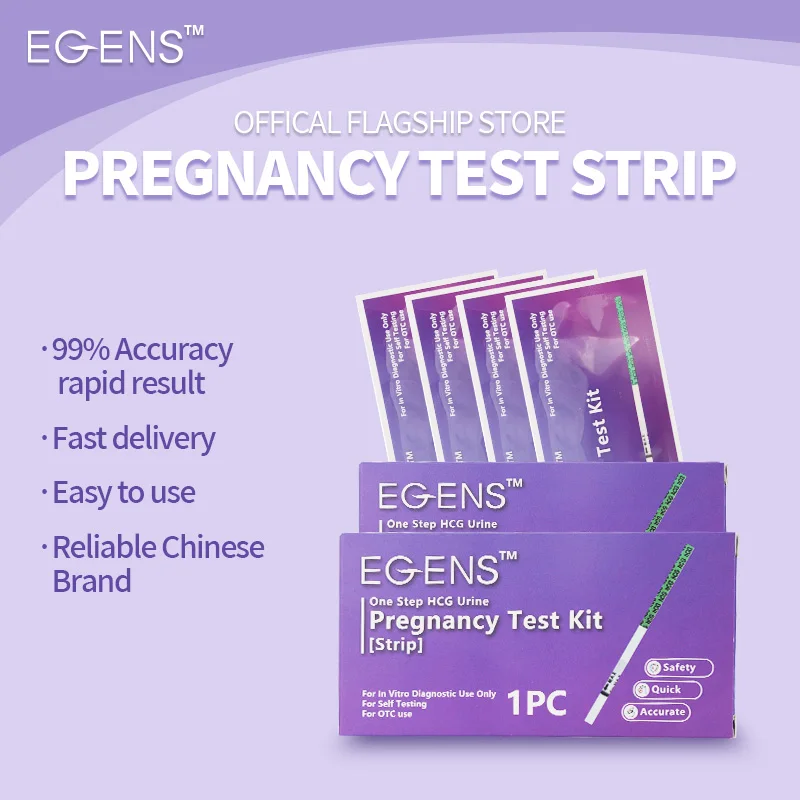 EGENS 10PCS Pregnancy Test Strips Kit HCG Urine Test Urine Pregnancy Over 99% Accuracy with Cups