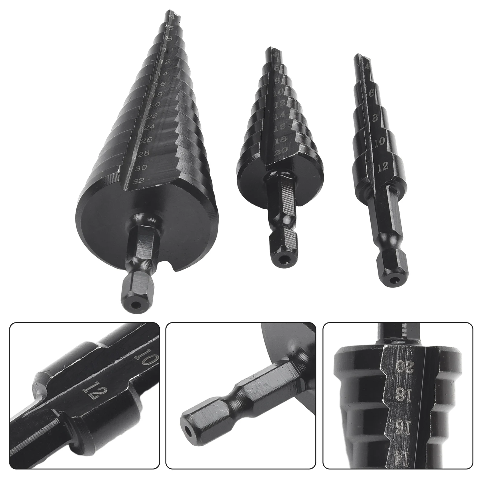 

Сверло для инструмента, 3 шт., 4-12/4-20/4-32 мм, 6,35 мм