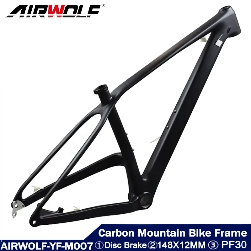 

Airwolf 27.5ER карбоновая рама для горного велосипеда 148*12 мм PF30 карбоновая рама для горного велосипеда EPS технология супер яркость T800