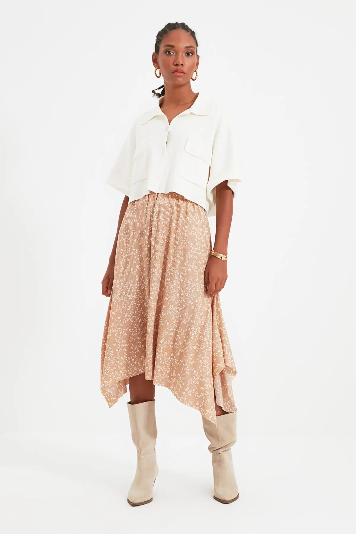 Camel Asymmetrical Knitted Skirt Women Long Skirt Casual Office Wear Summer Spring Wear 2021 Street Fashion Stretchy Casual genuine leather 2021 spring new wild street skirt women sheepskin irregular elastic waist a line mini skirt