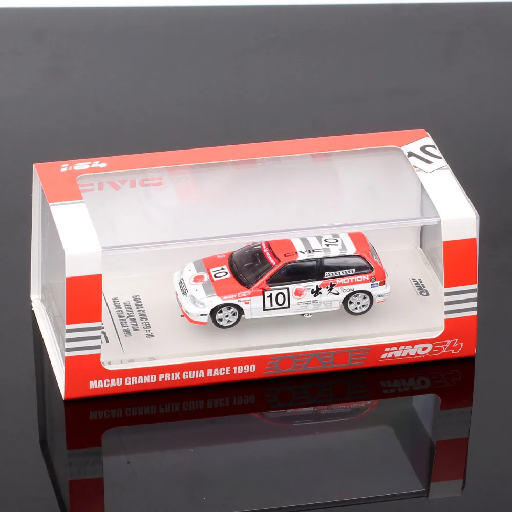 

Inno 64 масштаб 1/64 Honda Civic EF9 #10 Idemitsu Motion Макао Лига 1990 Модель автомобиля литые игрушки миниатюры