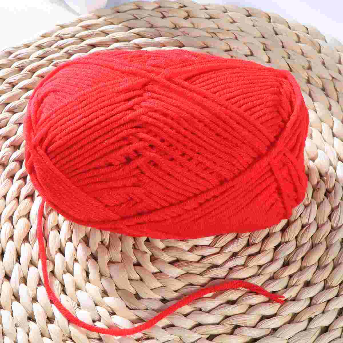 Red Milk Wool Yarn Cotton Chunky Hand Woven Crochet Knitting Wool Yarn Warm Yarn For Sweaters Hats Scarves DIY Making Craft Tool 4