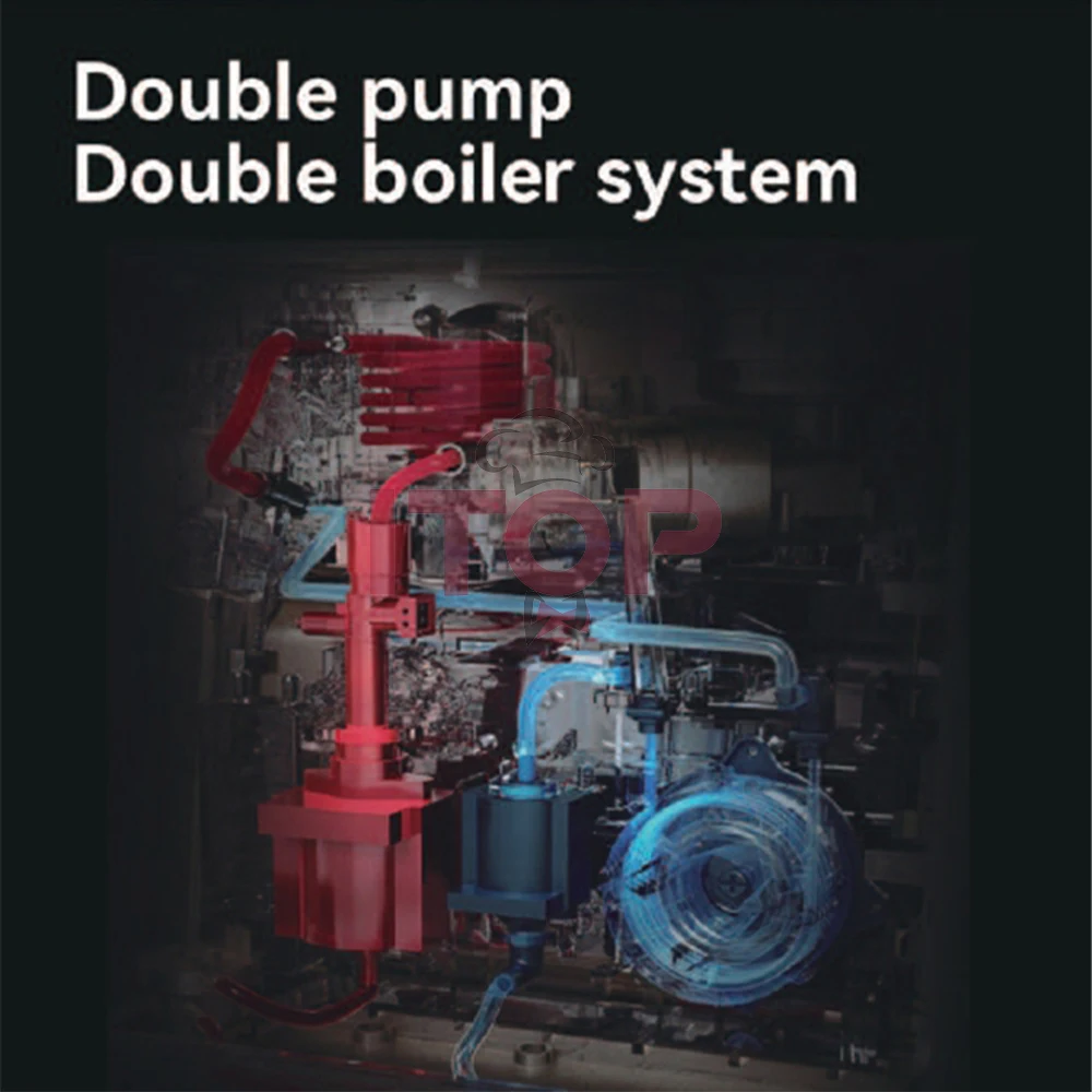 Itop 自動コーヒーマシン3in 1 グラインダー タッチスクリーン付き 58mm デュアルタッチスクリーン 20バー 220-240V 50-60Hz