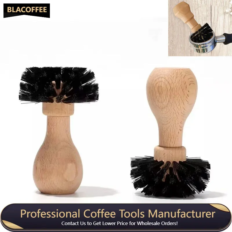 

51/58mm Portafilter Cleaning Brush Hair Brush Espresso Coffee Grinder Machine Cleaning Brush Tool Wooden Handle Coffee Brush
