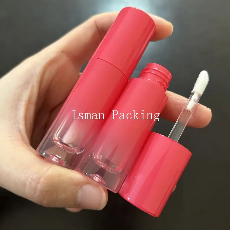 

50Pcs Mini 2.5ml Round Gradient New Red Lipgloss Tubes Refillable Plastic Lip Gloss Container Packaging Wand Tube With Brush