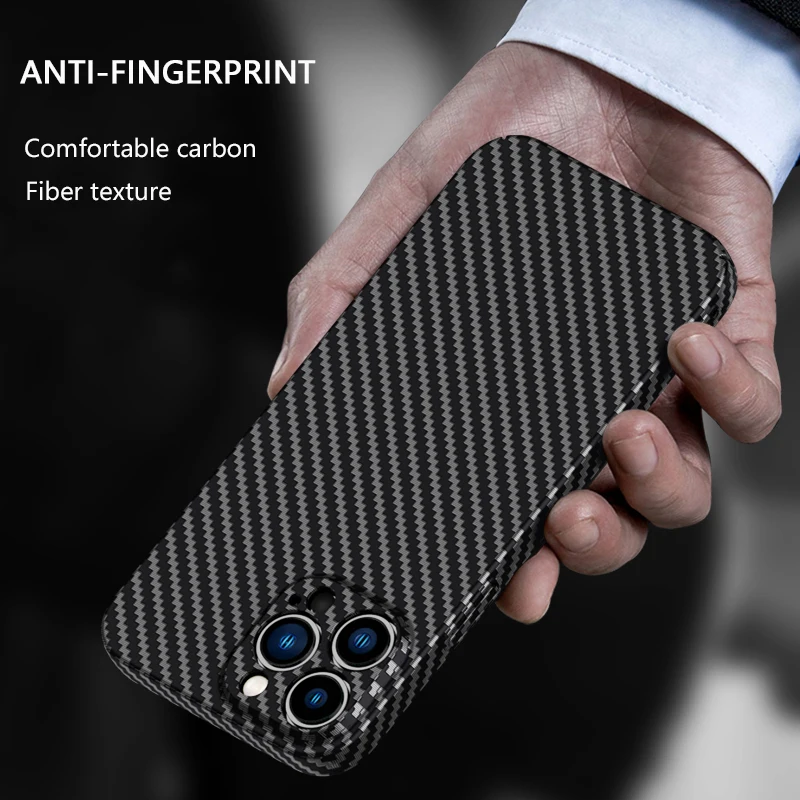 Slim Carbon Fiber Matte Hard PC Protective Phone Case