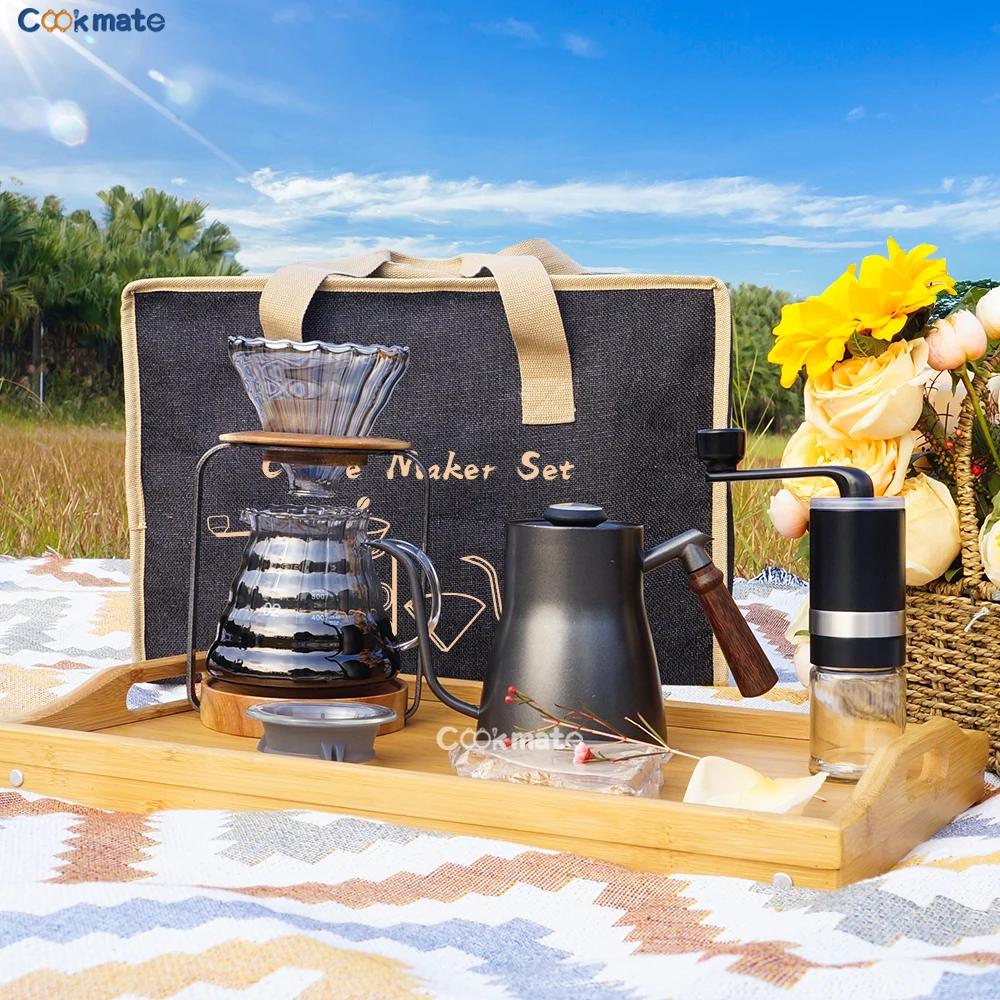 Pour-Over Coffee Set Outdoor Travel Bag With Pour Over Stand