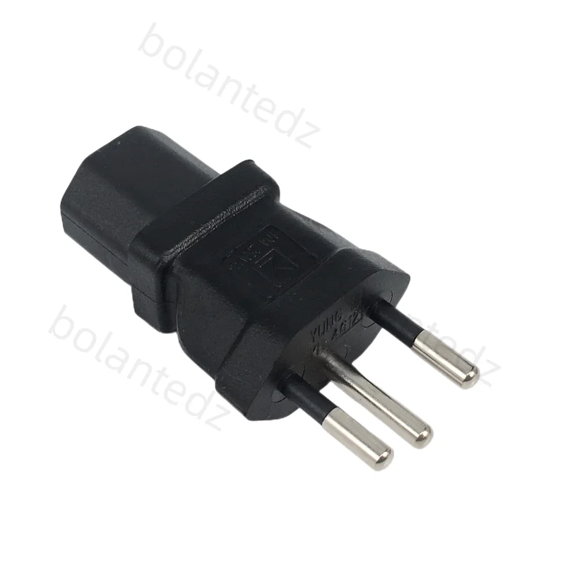 3 Prong Plug Adapter, Swiss 3 Prong SEV1011 Plug to IEC 60320-C13 for use as a Swiss PC Computer, Monitor, or Printer Power Cord