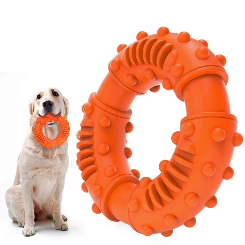 PetDogChewToysRubberRingToyAggressiveChewersDogToothbrush