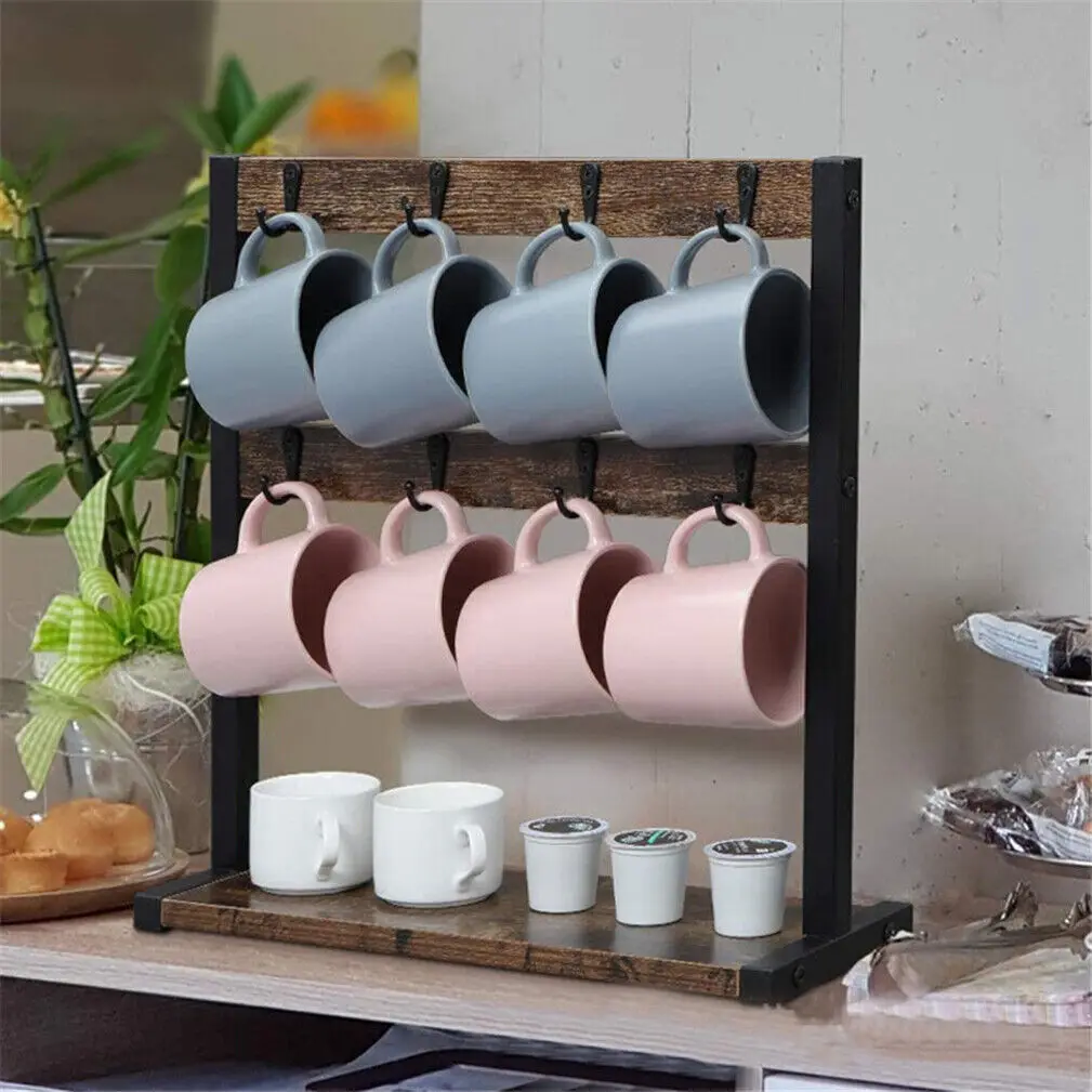 1 Árbol Para Tazas, Soporte Para Colgar Tazas, Soporte Para Tazas De Café  Con 6 Ganchos, Soporte Para Tazas De Café De Madera Para Mostrador, Para Acc